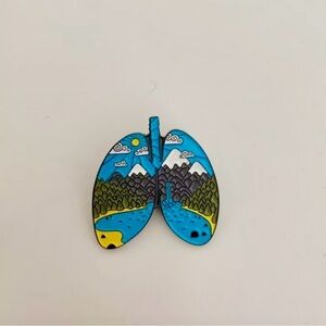 Women’s Jewelry Cute Colorful Lung Shaped Enamel Pin with Mountain Landscape